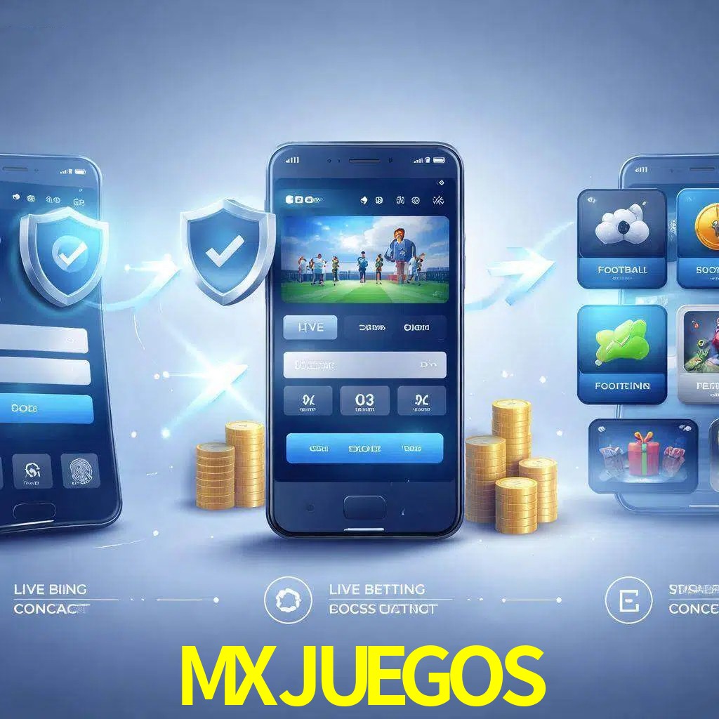 Pasos de acceso a la app MXJUEGOS en pantalla de teléfono móvil