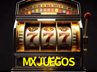 Escena dinámica inspirada en casino con iluminación MXJUEGOS, cartas, fichas e íconos de juegos digitales en un espacio moderno de juegos.